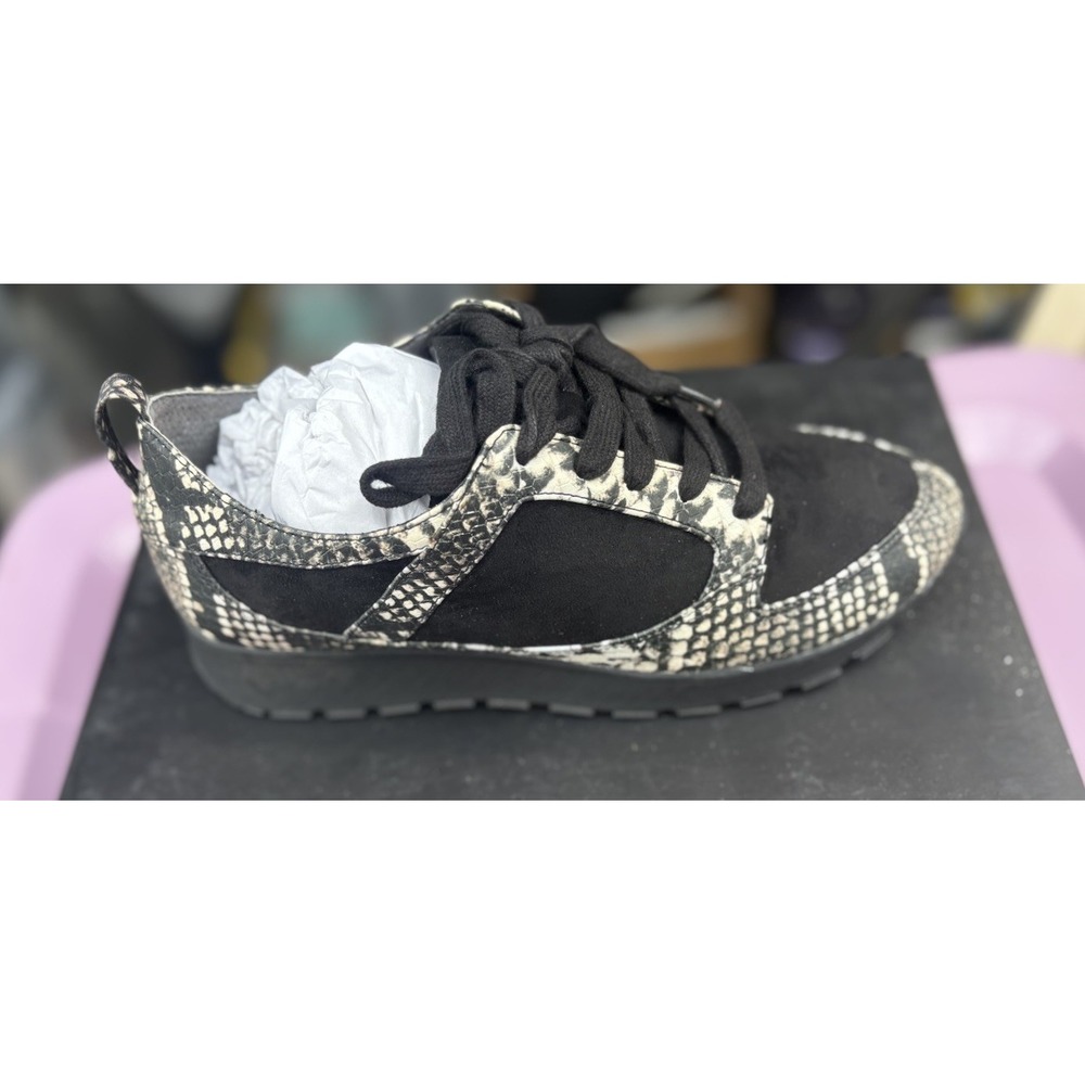 NEW G.I.L.I. Women's GI-Janna‎ Black Snake Print Exotic Lace Up Sneakers Coffee